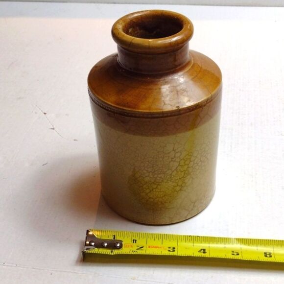 Antique Price Bristol Stoneware Crock Collectible Jar Cream and Golden Brown - Picture 8 of 9